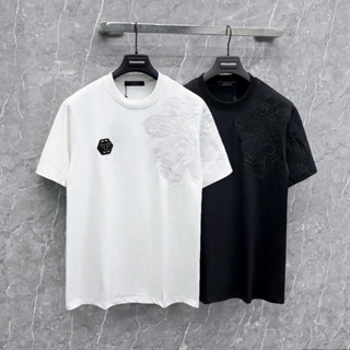 Áo Phông Nam Philipp Plein PP Bản Basic Logo Sắt Thêu Hổ Đơn Giản Mà Đẹp-Áo Thun PP Hổ Thêu Hot