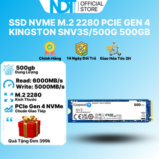 Ổ Cứng Máy Tính SSD Kingston SNV3S NVMe M.2 2280 PCIe Gen 4  500GB 1TB Đọc 6000MB/s Ghi 5000MB/s