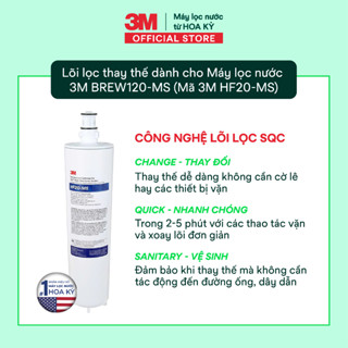 Lõi Lọc Thay Thế Dành Cho Máy Lọc Nước 3M BREW120-MS (Mã 3M HF20-MS)
