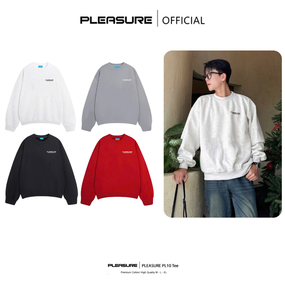 [ GIÁ TRẢI NGHIỆM ] Áo Sweater Nỉ Lông Cáo PLEASURE Premium Boxy Form Châu Âu Dáng Rộng Unisex Nam N