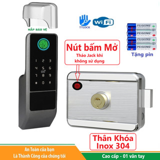 Khóa vân tay cửa cổng, Khóa vân tay 2 mặt,  App TTLock, App Tuya [Chống Nước]