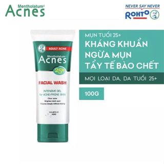 Sữa rửa mặt ngăn ngừa mụn dạng gel Acnes 25+ Facial Wash 100g