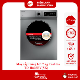   FREE SHIP+ LẮP ĐẶT HN  Máy sấy thông hơi 7 kg Toshiba TD-H80SEV SK  - Bảo hành 24 tháng 