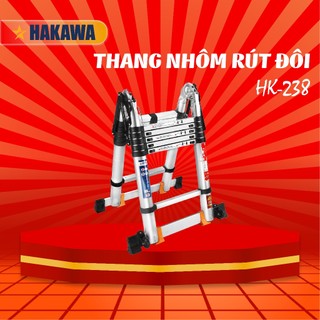 Thang nhôm rút đôi cao cấp HAKAWA - Phân phối chính hãng - Bảo hành 2 năm