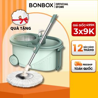 Bộ cây lau nhà cao cấp xoay 360 độ BONBOX cây lau tự vắt thông minh siêu sạch, có bánh xe BCT704 và BCT706 - BH 12 THÁNG