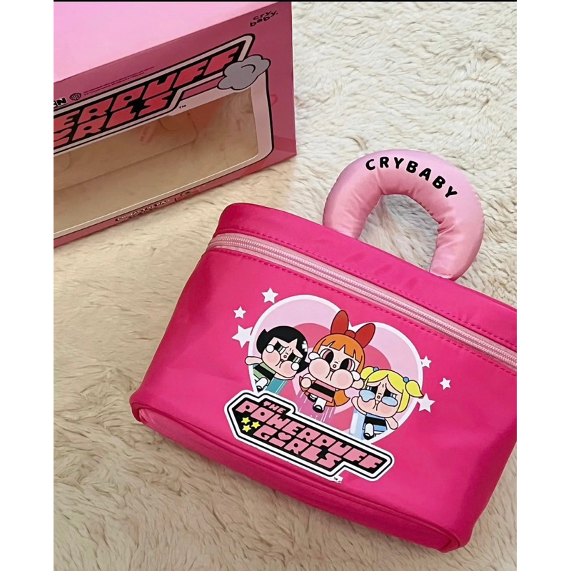 [CHÍNH HÃNG]Túi đựng mỹ phẩm POPMART CRYBABY × Powerpuff túi đựng đồ chống nước