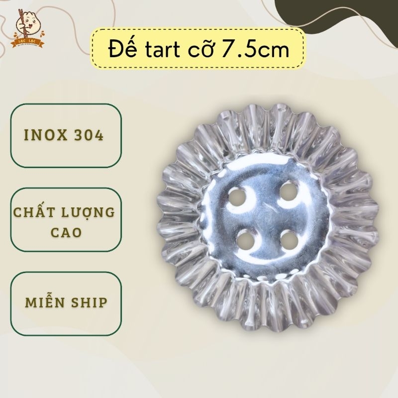 Bán Sỉ - Khuôn tart inox Cỡ 7.5 tart lỗ, tart giữ form bánh, lót đế bánh bao và giấy lót bánh