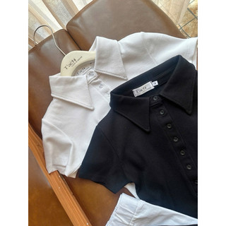 [ FASHIONRUN19 - FASHIONHOT19 ] Đầm polo đen viền cổ trắng(sẵn tại shop )