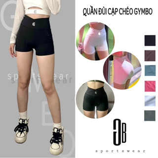 Quần đùi biker thể thao tập gym chạy bộ nhảy dance cạp chéo lưng cao hack dáng nâng mông( cam kết quần ko lộ x )