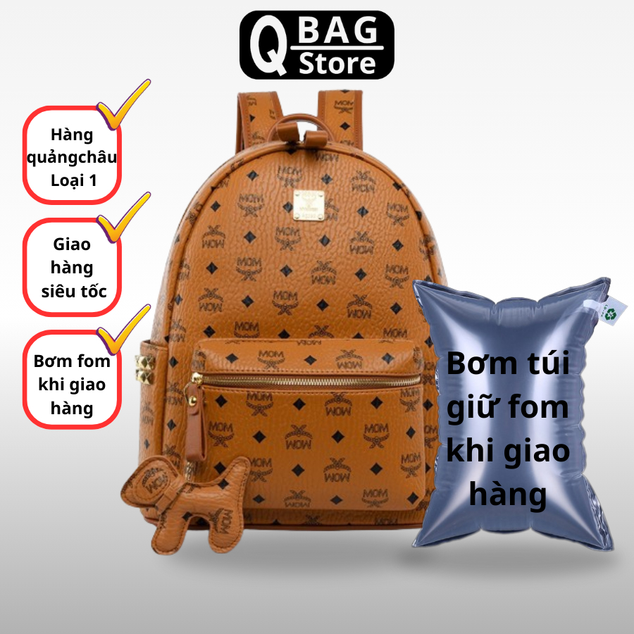 Balo da nam nữ MOM size 40 đựng vừa giấy A4 át lát địa lý hàng quảng châu cao cấp