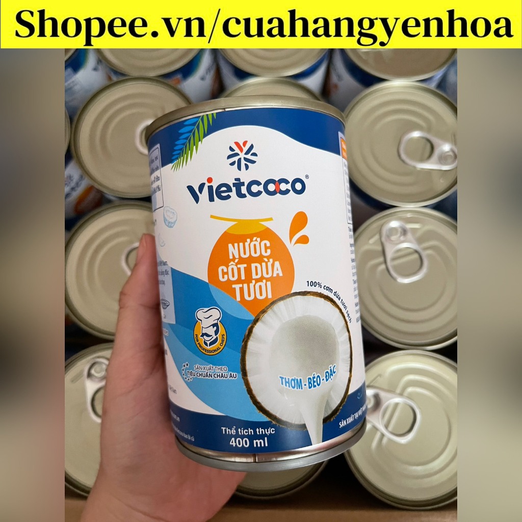 1 Lon NƯỚC CỐT DỪA TƯƠI VIETCOCO 400ml
