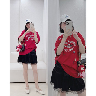 PETBYCHANG - Áo Phông Mickey Dáng Dài, Phom Oversize 2 Tone Màu Nổi Bật Tôn Da