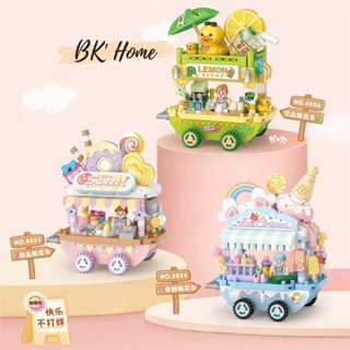 Đồ chơi lắp ráp khối xây dựng LOZ gạch micro mô hình xe bán hàng dạo tí hon