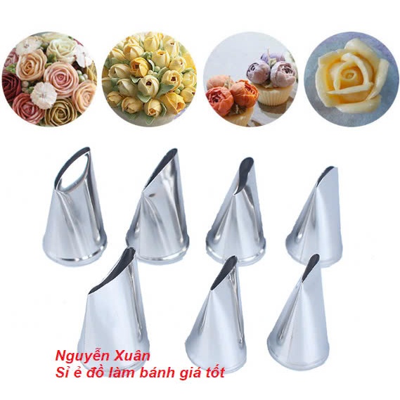 Bộ 7 đui trang trí hoa hồng