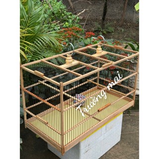 Khung lồng chào mào, lồng chim trường mai , khung lồng lực chào mào tự ráp gỗ sến nan cáp quang đen