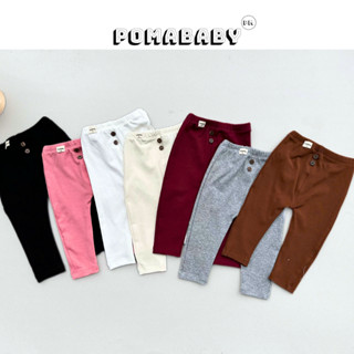  LEGGING DÀI Cho Bé Đũng Bỉm Cạp Chun Vải Thun Co Giãn Mềm Mại Quần Legging Dài Pomababy 