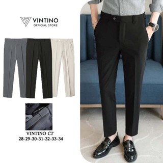 Quần Âu Nam VINTINO Cạp Chun Ống Côn Dáng Baggy Suông Đen Công Sở Co Giãn Vải Mềm Mịn CT