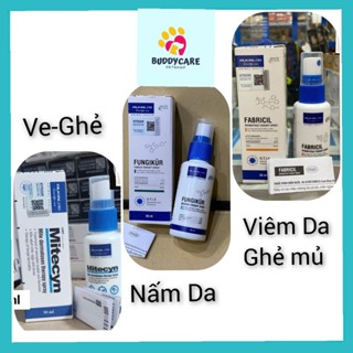Các Sản Phẩm MITECYN , FUNGIKUR ,FABRICIL 50ml Xịt Chăm Sóc Lông Da ( Dị ứng ,ngứa ,nấm ,nổi đỏ ,da viêm ,có mủ, ).