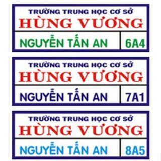  PHÙ HIỆU HỌC SINH CÓ KEO ỦI NHIỆT TEM ỦI ÁO VẢI KATE ỦI MIẾNG DÁN PHÂN BIỆT TÊN ĐỒ DÙNG HỌC SINH 