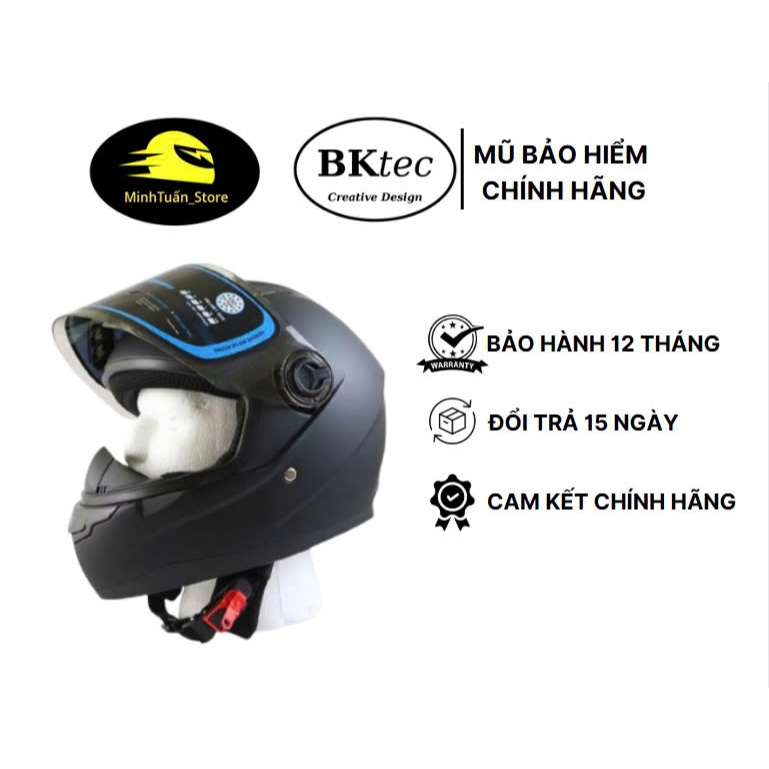 Mũ Bảo Hiểm Fullface Bktec- Bk31 Chính Hãng Trùm Cằm - Bảo Hành 12 tháng- Vòng đầu 55-59cm