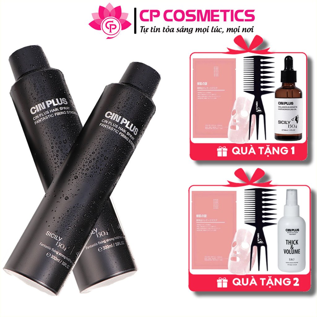 Gôm xịt tóc SICILY CINPLUS giữ nếp tạo kiểu nam nữ 300ml, gôm mềm, dễ sử dụng, dễ tạo lại nếp