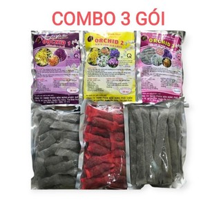  COMBO 3 Túi Phân Bón Lan ORCHID 1-2-3 - Dưỡng rễ Cây Kích Ra Hoa cho Phong Lan cây kiểng - tan chậm Túi Lưới 