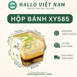  Hộp XY585 đựng bánh lạnh mousse tiramisu panna cotta - Hộp mousse vuông XY585 đựng bánh red velvet 