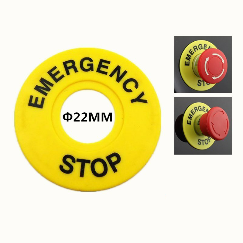 [Đơn tối thiểu 30k]Tem mác nút dừng khẩn cấp, Tem mác EMG, Tem EMG, nhãn nút nhấn EMERGENCY STOP, Ph