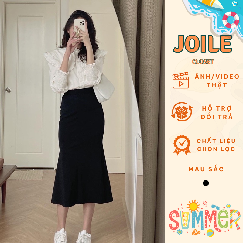 Chân váy đuôi cá dáng dài, váy đuôi cá xòe tôn dáng cực xinh chất vải co giãn dáng Midi xòe Ulzzang