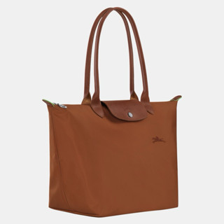 CHÍNH HÃNG - LARGE SIZE - TÚI LONGCHAMP LE PLIAGE GREEN L TOTE BAG - COGNAC - Túi xách màu nâu đậm ánh cam