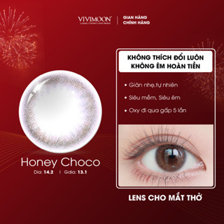 Lens cận VIVIMOON cho mắt thở màu nâu tự nhiên Honey Choco Giá 1 đôi