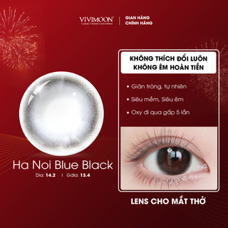 Lens cận VIVIMOON màu đen tự nhiên cho mắt thở Hà Nội Blue Black 6 tháng từ 0-8 độ (Giá 01 đôi)