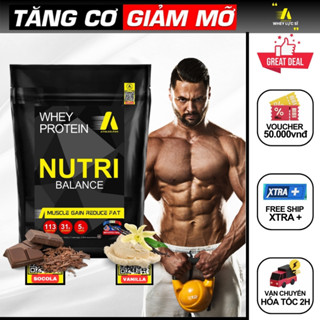 Sữa Whey Protein Tăng Cơ Giảm Mỡ Nutri Balance [Tặng bình gym, bình lắc 700ml, thực đơn, giáo án]