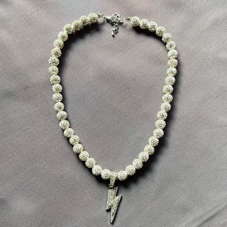 Dây Chuyền Hiphop Đính Đá Tia Sét Unisex - Vòng Cổ Thời Trang Nam Nữ Phong Cách Cá Tính