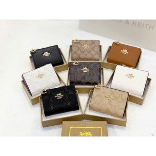 ví nữ full box kèm khóa kéo chữ C + cúc bấm size 11,5cm*9cm đủ màu