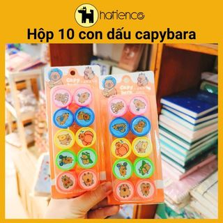 [Combo 10] Hộp 10 con dấu hình capybara, sanrio hoạt hình dễ thương