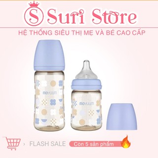 Bình sữa cho bé Moyuum màu tím PPSU 170ml - 270ml, Bình sữa chịu nhiệt cao cấp