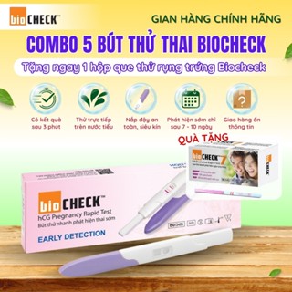 Combo 5 bút thử thai Biocheck tặng ngay 1 hộp que thử rụng trứng Biocheck