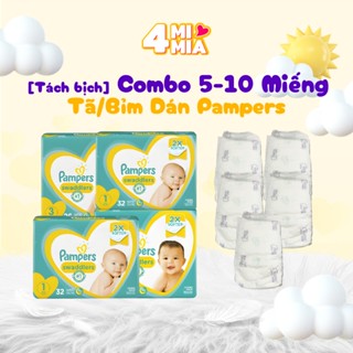 [TÁCH BỊCH] Combo 5-10 miếng Tã/Bỉm Dán PAMPERS đủ các size cho bé - Khô thoáng thấm hút