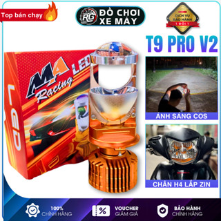 Đèn Led Bi Cầu T9 Pro V2 2024 60W MA RACING Ánh Sáng Trắng, Chân H4 Lắp Đèn Xe Máy