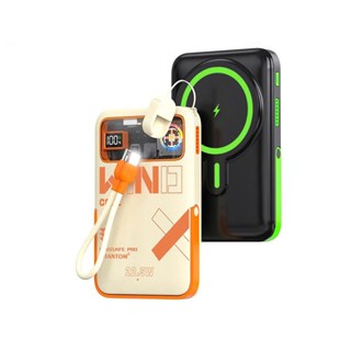  Cục sạc không dây PHANTOM P50 10000mAh Wireless 15W 2 cáp TypeC   LN 22.5W giá đỡ tản nhiệt 