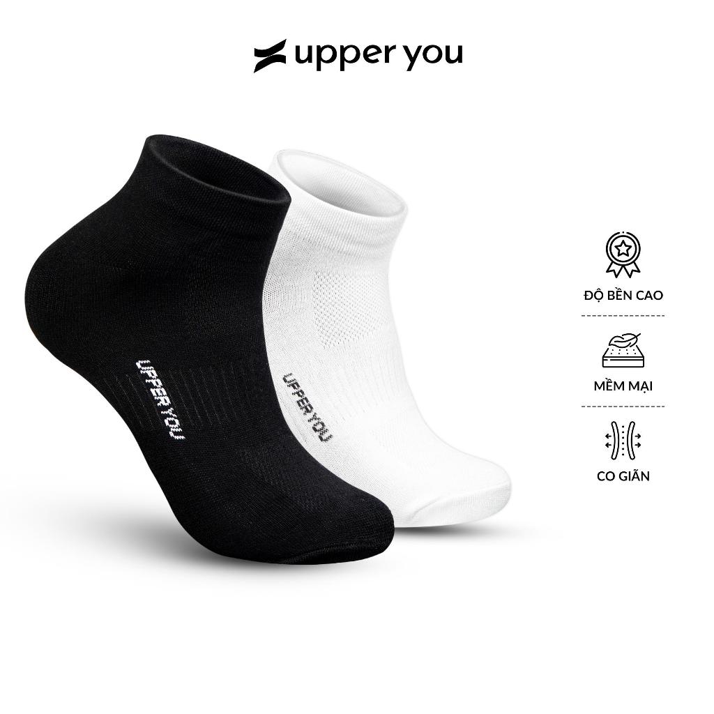 Combo5 Tất Bamboo sợi tre cổ ngắn Unisex thời trang cao cấp Upper You khử mùi hôi chân thấm hút dày dặn 2 màu đen trắng