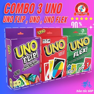 COMBO 3 UNO FLIP, UNO, UNO Flex 330 thẻ bài UNO boardgame vui vẻ cho gia đình và bạn bè