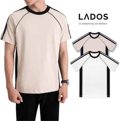 [OUTLET - KHÔNG ĐỔI TRẢ] Áo thun raglan ngắn tay nam LADOS-9185 chất thun 2 chiều interlock cao cấp, form rộng trẻ trung