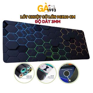Lót chuột cỡ lớn size 90x40cm, tấm lót chuột có độ dày 3mm họa tiết sắc nét may viên chắc chắn