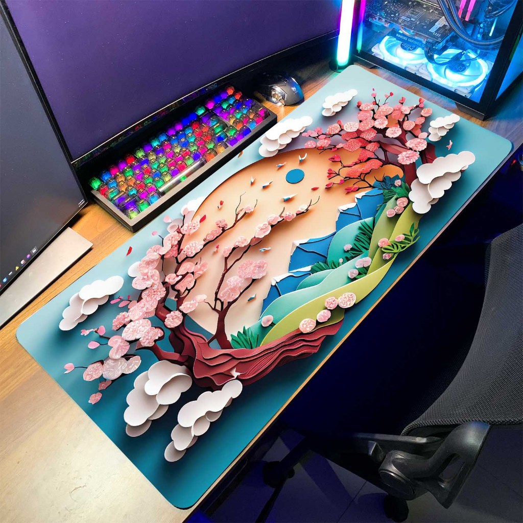 Lót chuột cỡ lớn size 90x40cm, tấm lót chuột có độ dày 3mm họa tiết sắc nét may viên chắc chắn | BigBuy360 - bigbuy360.vn