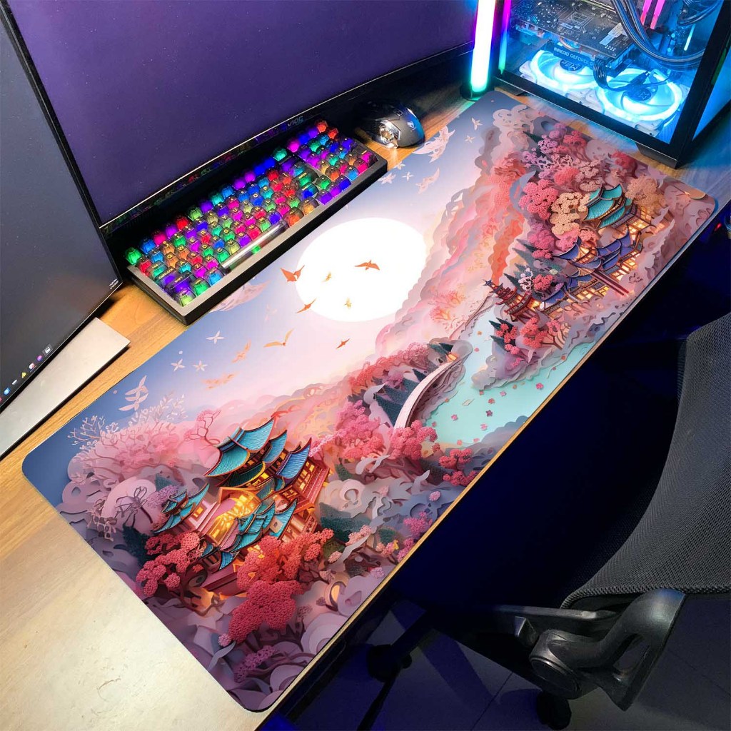 Lót chuột cỡ lớn size 90x40cm, tấm lót chuột có độ dày 3mm họa tiết sắc nét may viên chắc chắn | BigBuy360 - bigbuy360.vn