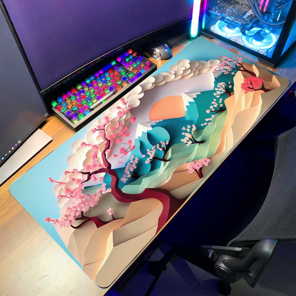 Lót chuột cỡ lớn size 90x40cm, tấm lót chuột có độ dày 3mm họa tiết sắc nét may viên chắc chắn | BigBuy360 - bigbuy360.vn