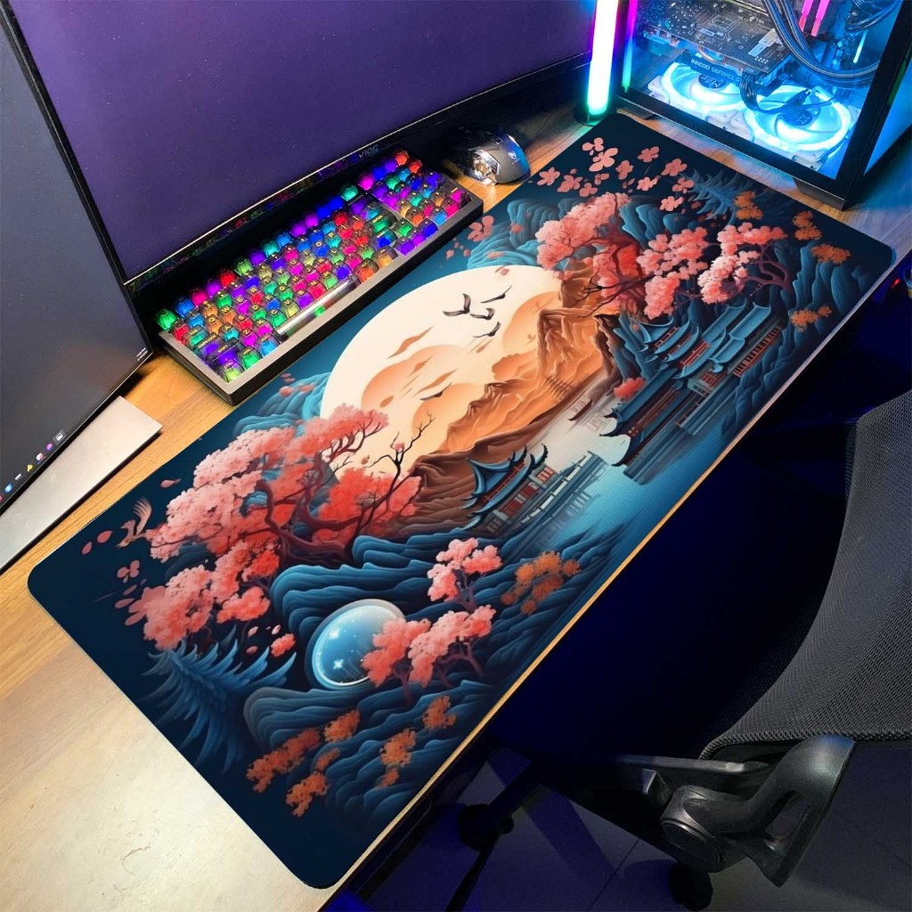 Lót chuột cỡ lớn size 90x40cm, tấm lót chuột có độ dày 3mm họa tiết sắc nét may viên chắc chắn | BigBuy360 - bigbuy360.vn