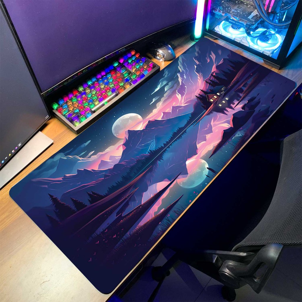 Lót chuột cỡ lớn size 90x40cm, tấm lót chuột có độ dày 3mm họa tiết sắc nét may viên chắc chắn | BigBuy360 - bigbuy360.vn